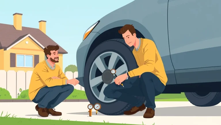Rodina kontroluje motor a technický stav osobného automobilu pred cestou na dovolenku