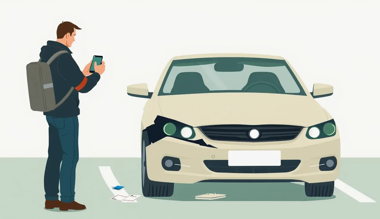 Automechanik v servise montuje nový diel karosérie na poškodené vozidlo