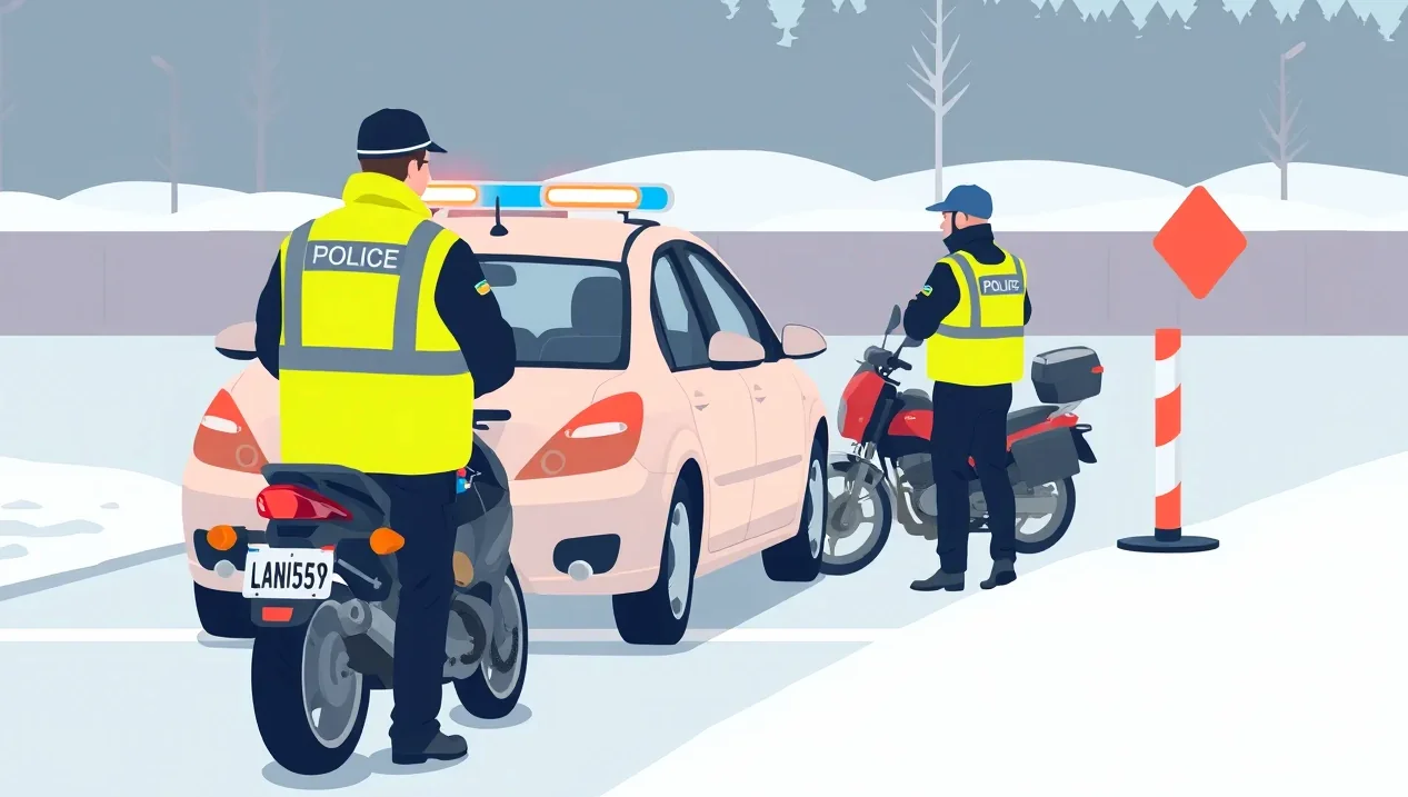 Dopravná nehoda dvoch osobných áut na zľadovatenej vozovke v rakúskych Alpách