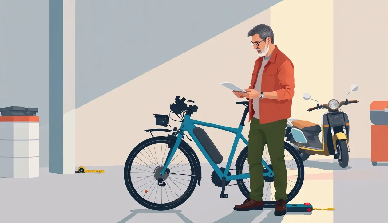 Zadné koleso a elektromotor moderného elektrického bicykla s technickým štítkom
