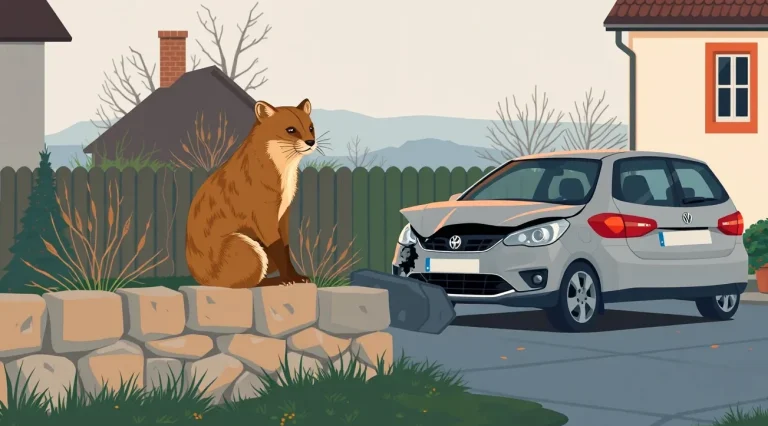 Pohľad do otvoreného motorového priestoru osobného auta v chladnom jesennom počasí