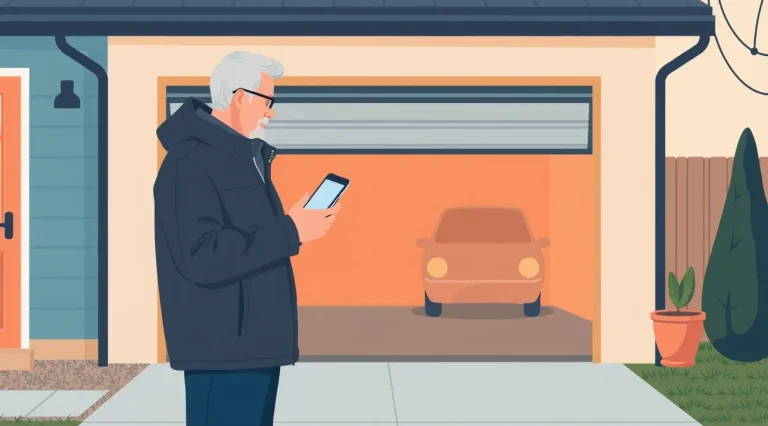 Moderná garáž s namontovaným wallboxom a zaparkovaným elektromobilom
