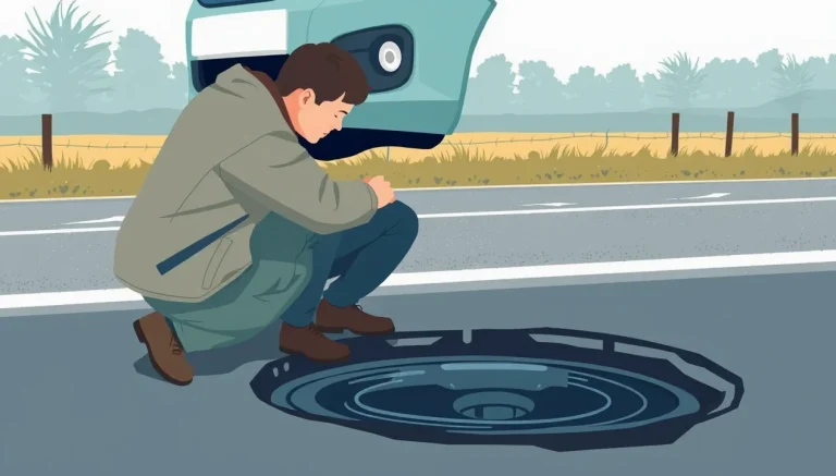 Mechanik v autoservise kontroluje zavesenie kolies a tlmiče zodvihnutého auta