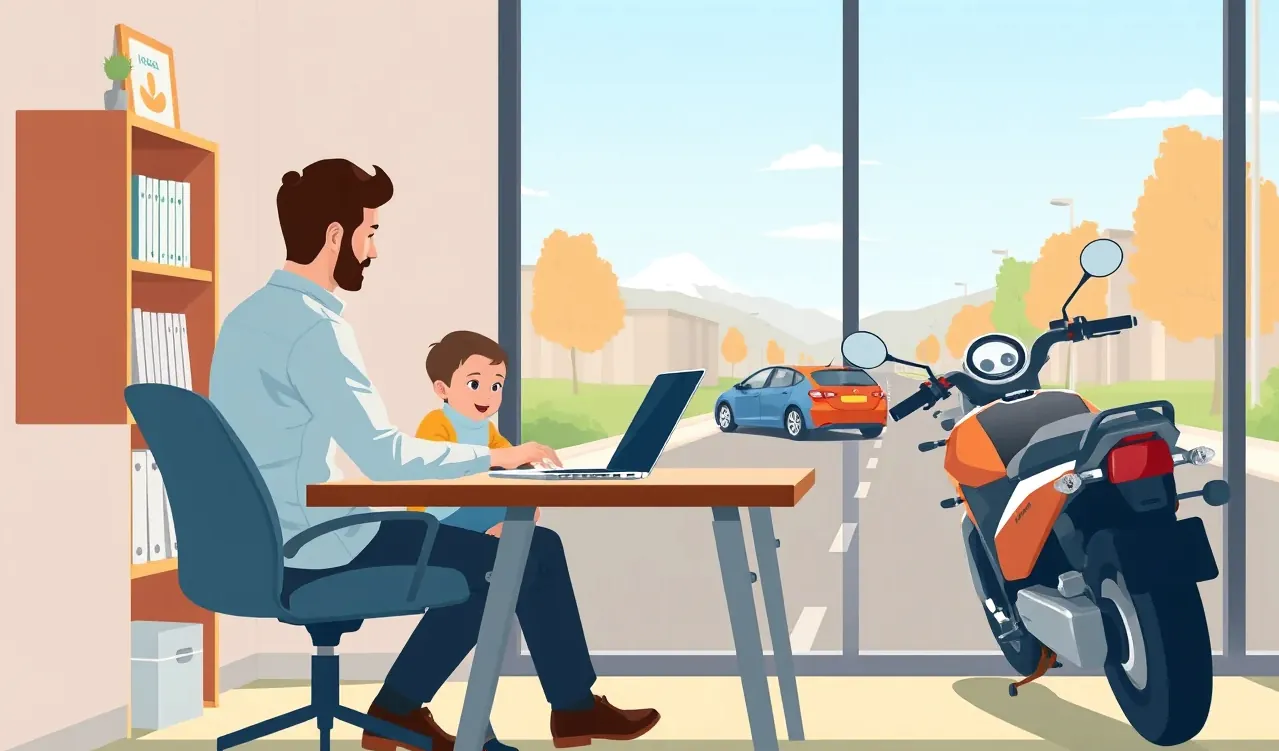 Vodič vypĺňa online formulár pre nové zákonné poistenie motorového vozidla