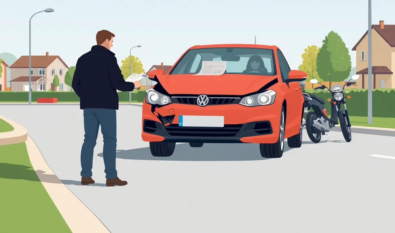 Smartfón zachytáva postavenie havarovaných áut na križovatke spolu s vodorovným značením