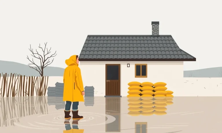 Zatopená pivnica rodinného domu so zvyškami priesaku vody na stenách
