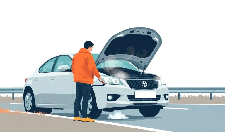 Otvorená kapota osobného auta s detailom na motor pri poruche na ceste
