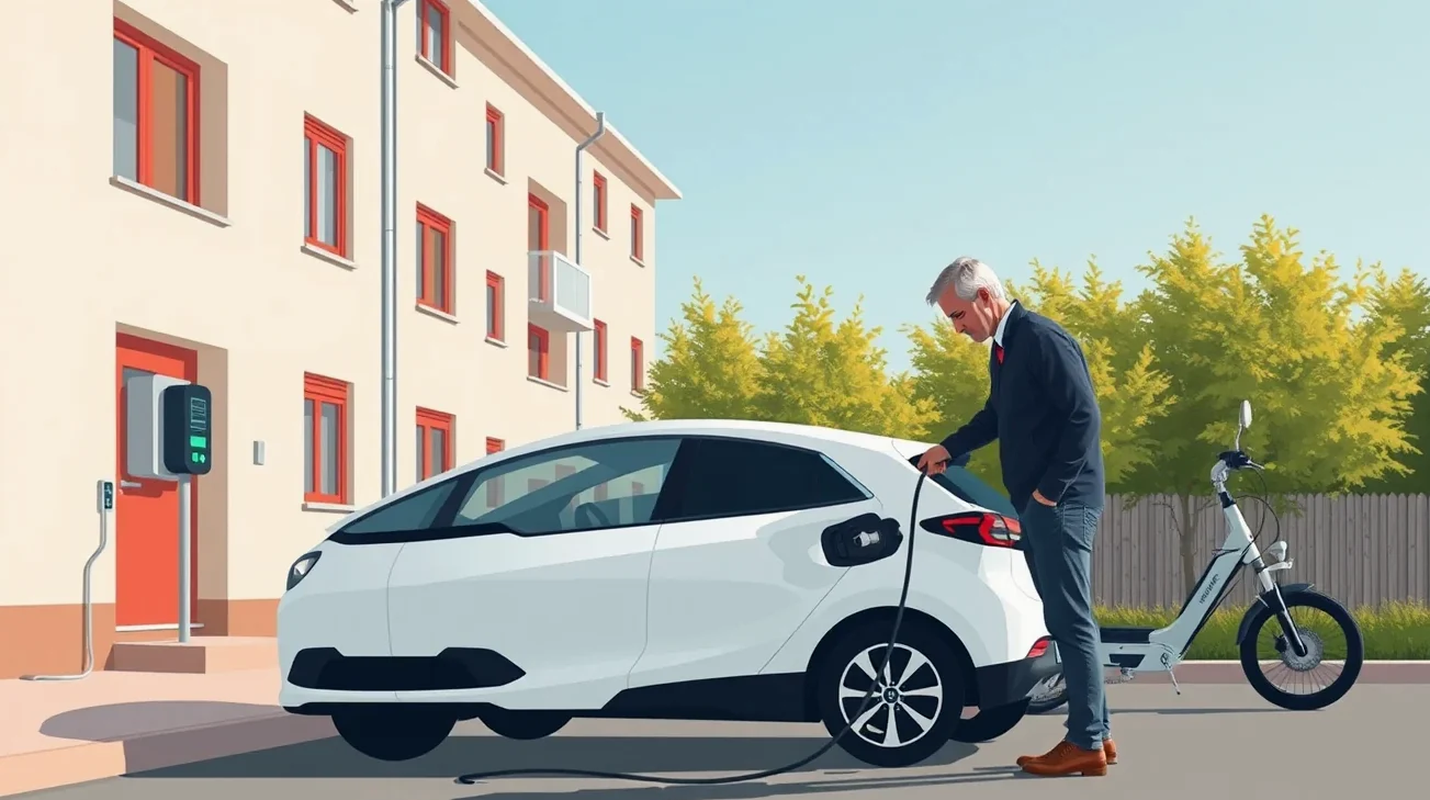 Hasičské auto a záchranári zasahujúci pri poškodenom automobile na krajnici cesty