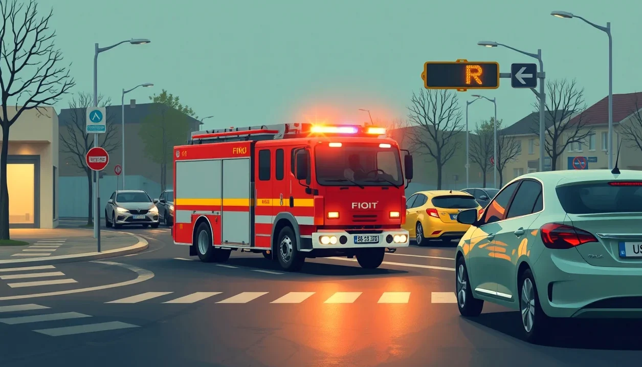 Traktorový sypač odhŕňajúci sneh a posypujúci zľadovatenú obecnú cestu