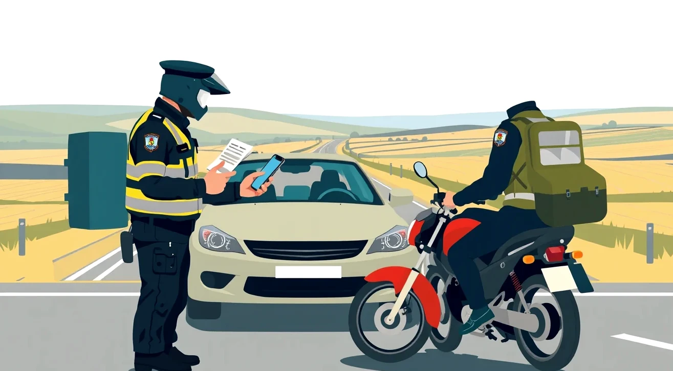 Detail poškodeného čelného skla moderného automobilu s kamerovými senzormi