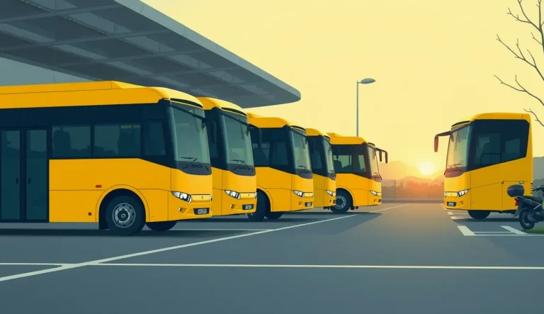 Pohľad na moderný linkový autobus stojaci na nástupišti autobusovej stanice