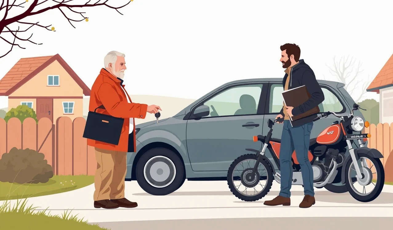 Starší strieborný automobil Chevrolet na ceste v pokojnej mestskej premávke
