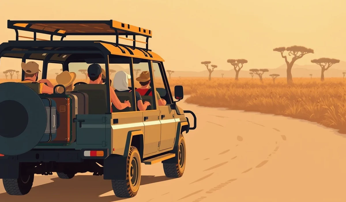 Záchranárske lietadlo na prašnej pristávacej dráhe v africkej savane pripravené na transport pacienta