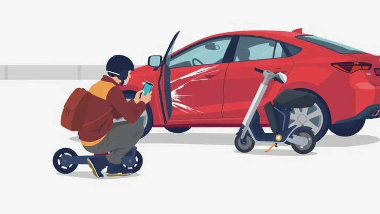Detailný pohľad na výrobný štítok s technickými údajmi na ráme elektrickej kolobežky