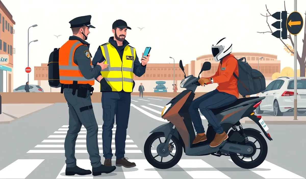 Otec s dospievajúcim synom kontrolujú technický stav a brzdy na elektrickej kolobežke pred domom